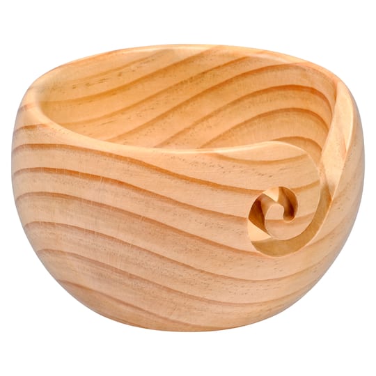 Light & Dark Pinewood Yarn Bowl By Loops & Threads™
